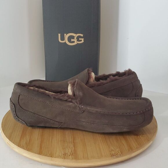 UGG Ascot Slipper Dusted Cocoa Suede Wool Comfort Loafer Men's US 9 NIB - Picture 11 of 15